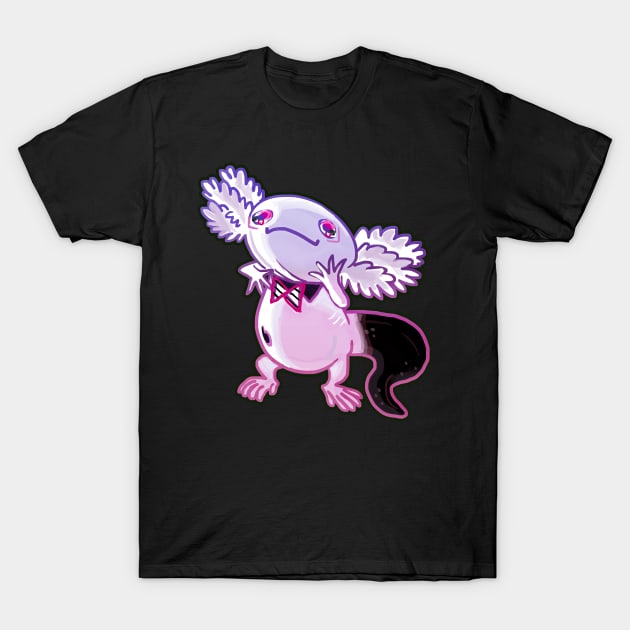 Axolotl black and white mud puppy t-shirt 2 T-Shirt by KO-of-the-self